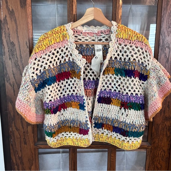 Anthropologie Sweaters - Size XS/S Anthropologie Mia Hand-Knit Cropped Cardigan NWT Rare